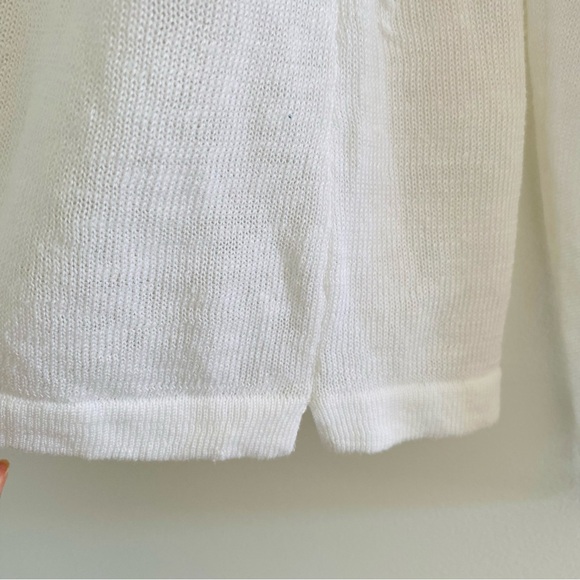 J.Jill Linen Blend Open Front Cardigan White Sz Small Petite - Picture 7 of 14